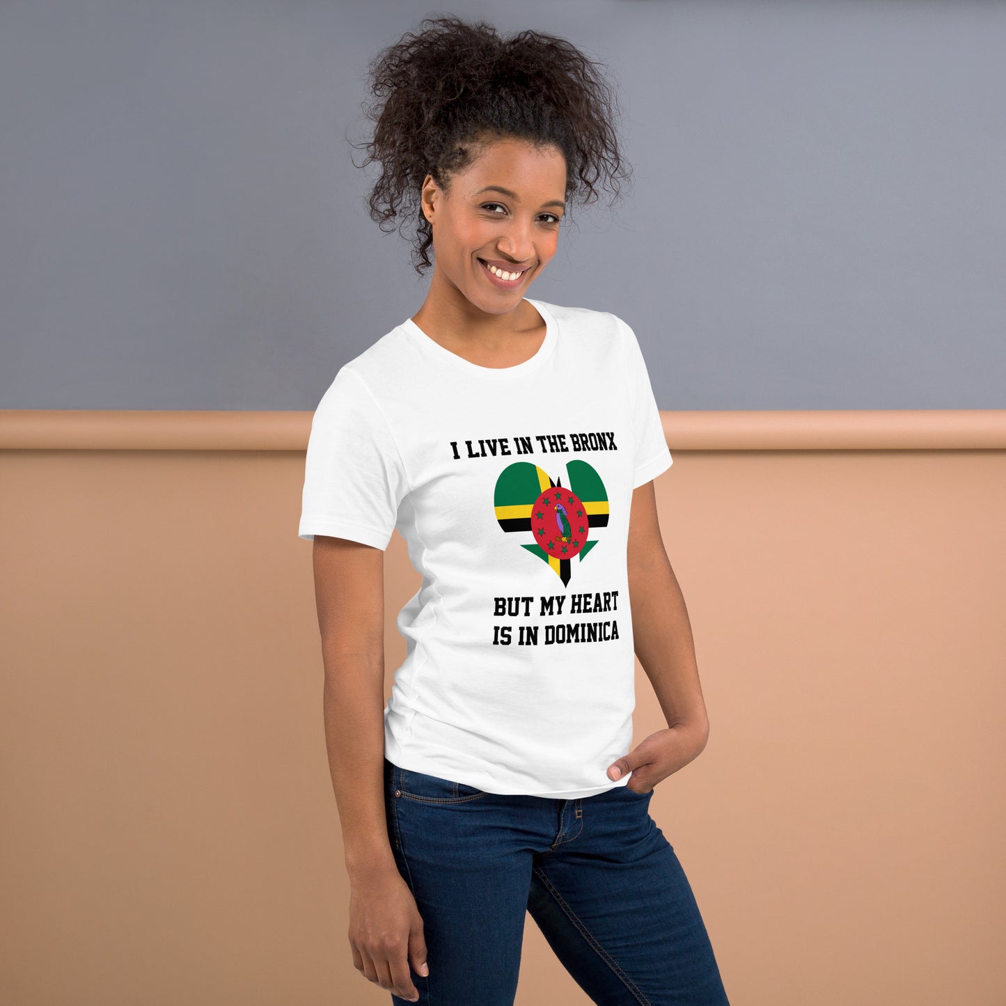 Dominica Heart in the Bronx Unisex t-shirt