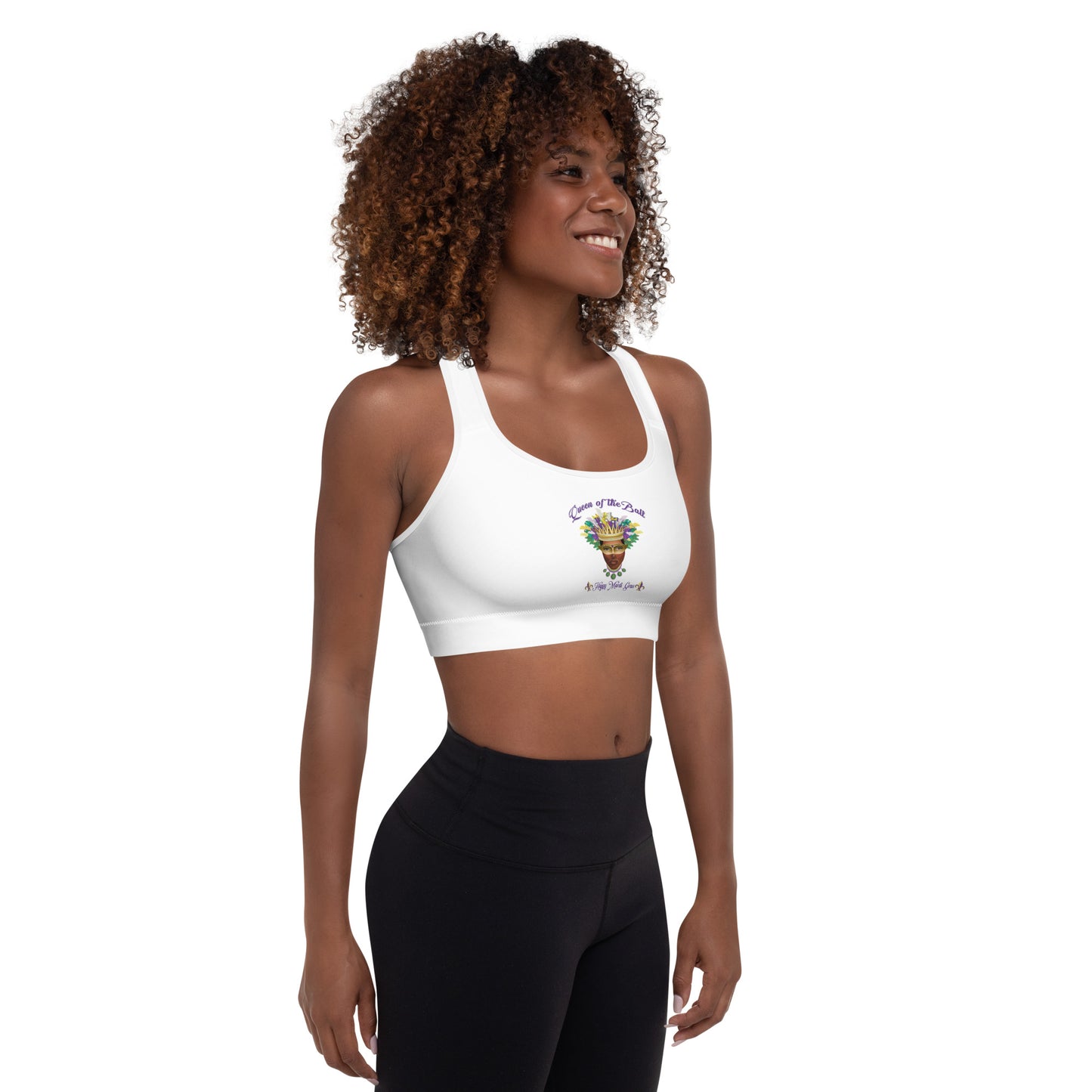 Mardi Gras Queen of the Ball Padded Sports Bra