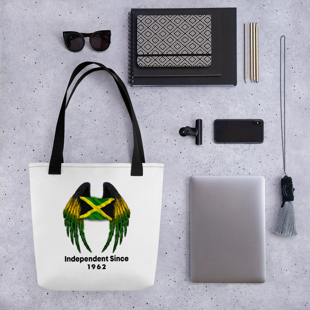 Jamaican Flag with Wings Tote bag