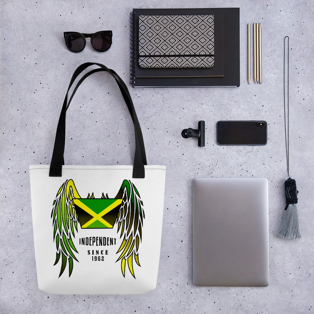 Jamaican Flag with Wings Independence 1962 Tote bag