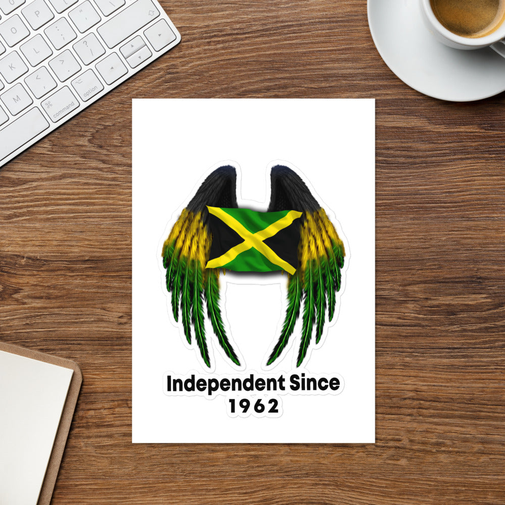 Jamaican Flag with Wings Sticker sheet