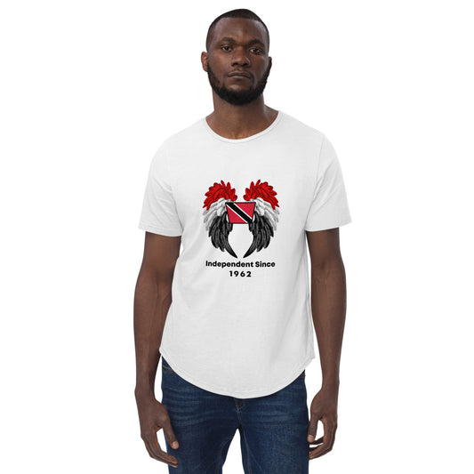 Trinidad Flag Caribbean Wings Men's Curved Hem T-Shirt