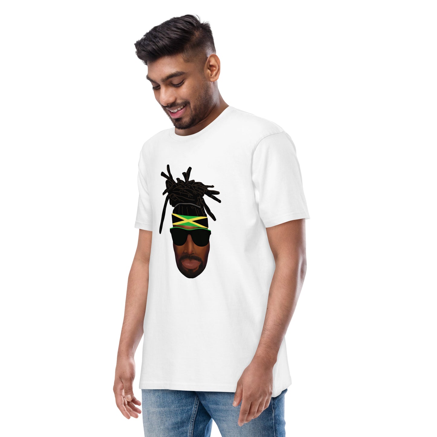 Jamaican Dred Men’s headband premium heavyweight tee