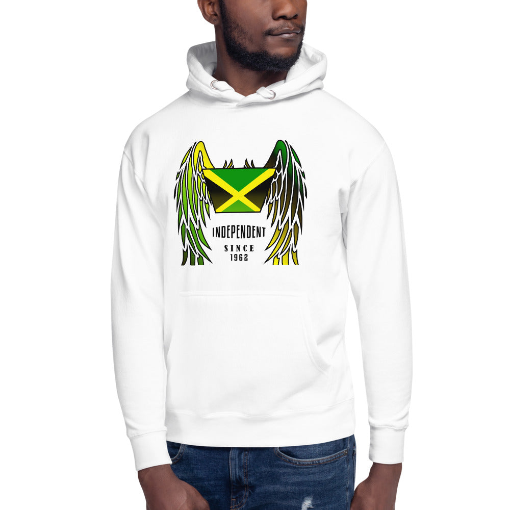 Jamaican Heritage Vintage Unisex Hoodie with Flag and Wings
