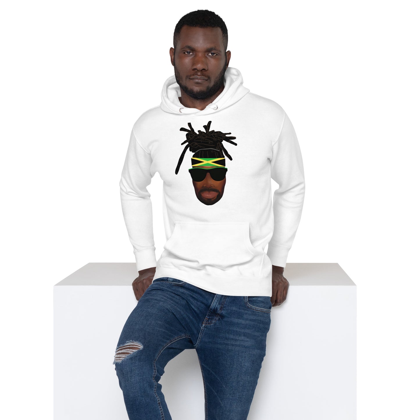 Jamaican Male Dred with headband Unisex Hoodie