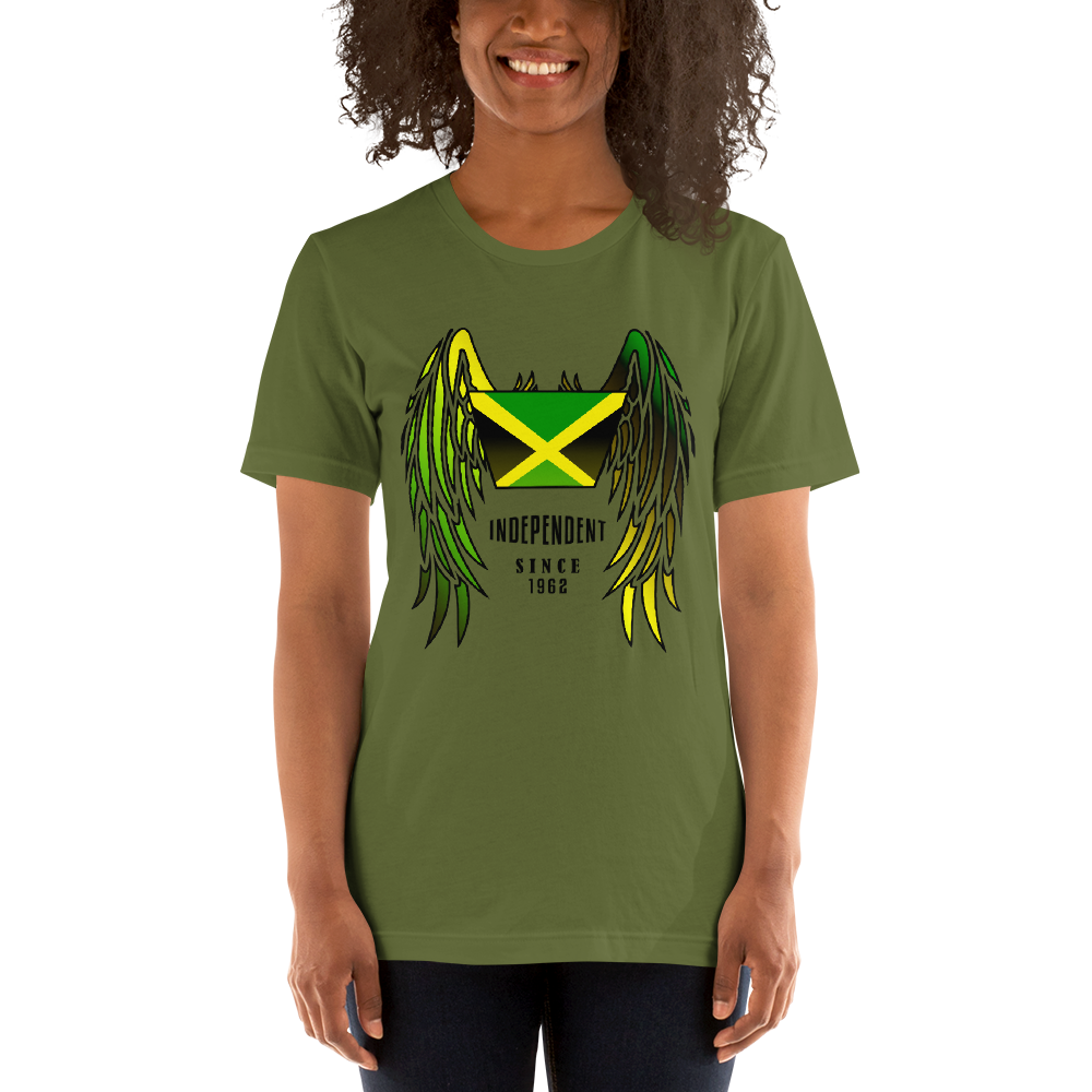 Jamaican Flag Wings Short-Sleeve Unisex T-Shirt