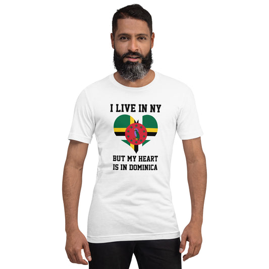 Dominica Heart in NY Unisex t-shirt