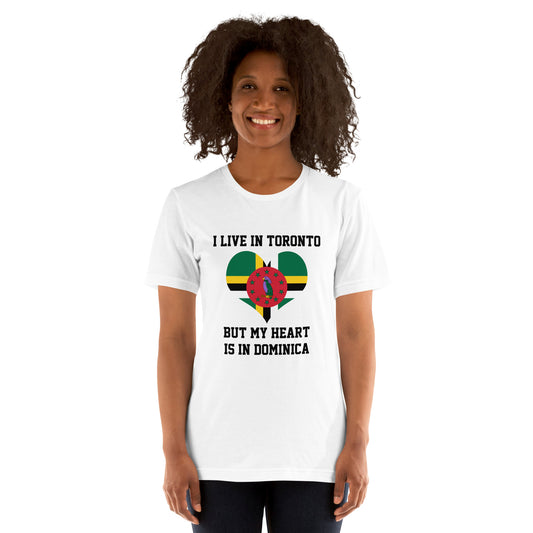 Dominica Heart in Toronto Unisex t-shirt