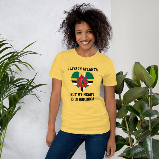 Dominica Heart in Atlanta Unisex t-shirt