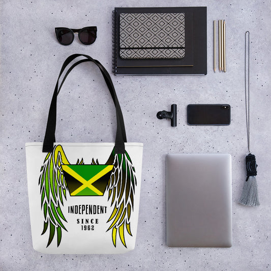 Jamaican Wings with Flag Tote bag