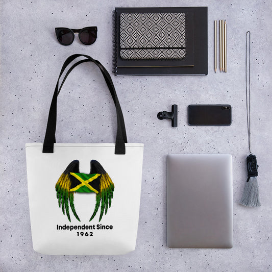 Jamaican Flag with Wings Tote bag