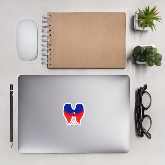 Haitian Flag with wings Bubble-free stickers