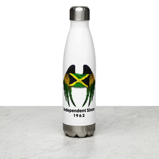 Jamaican Independence Flag Wings Stainless Steel Water Bottle