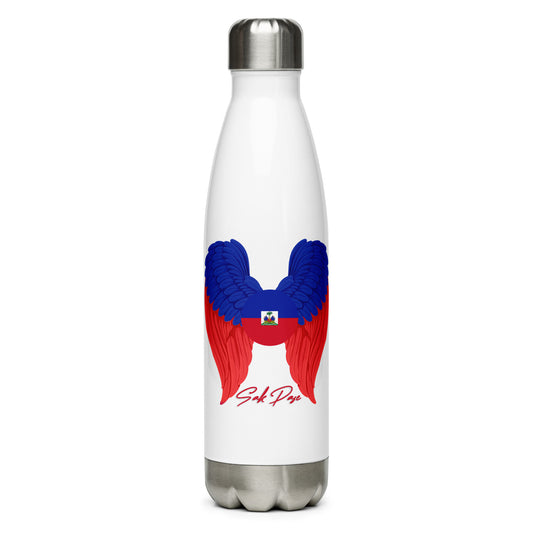 Haitian Flag Sak Pase Stainless Steel Water Bottle