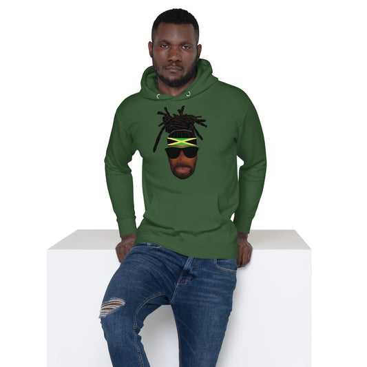 Jamaican Male Dred with headband Unisex Hoodie
