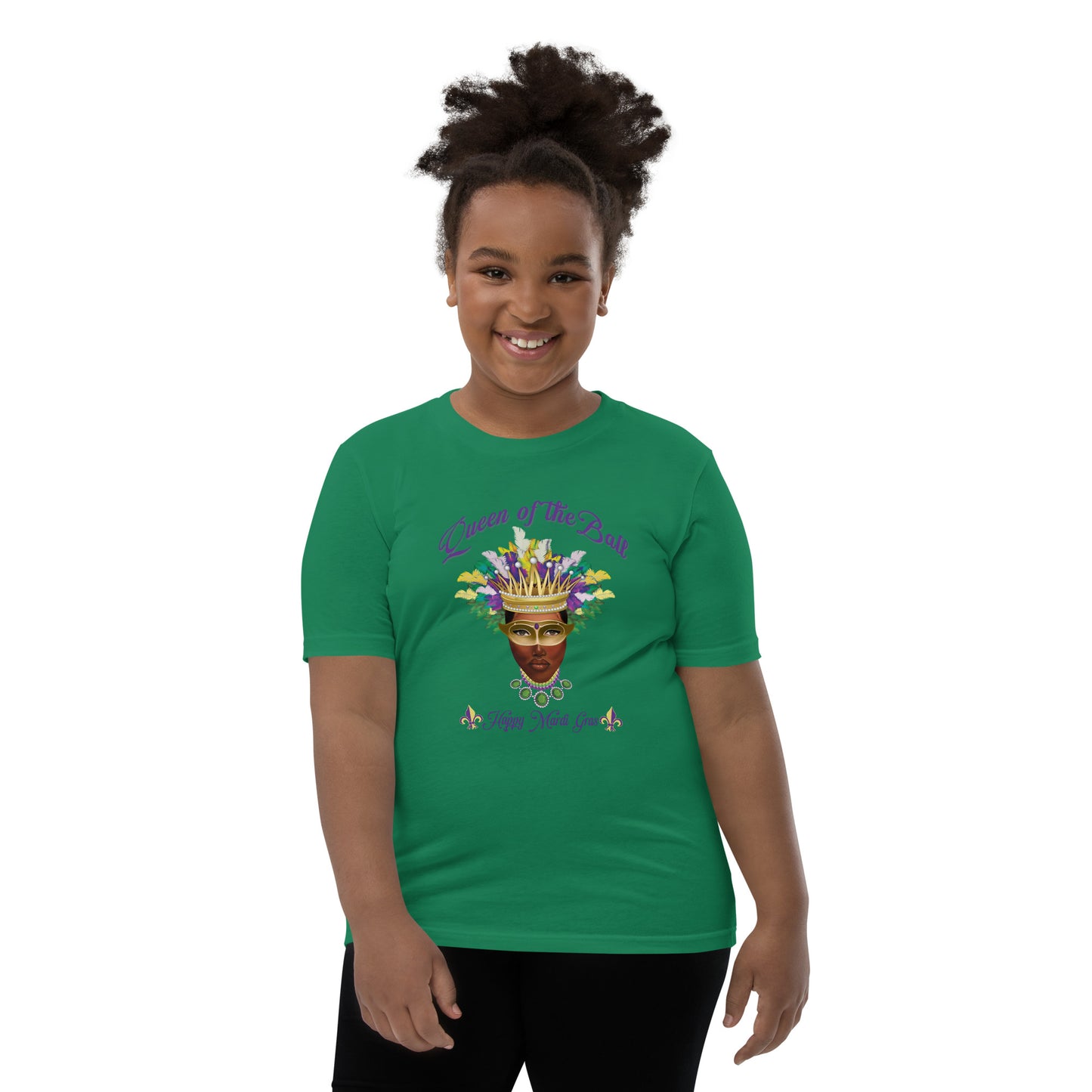 New Orleans Mardi Gras Queen of the Ball Youth Short Sleeve T-Shirt