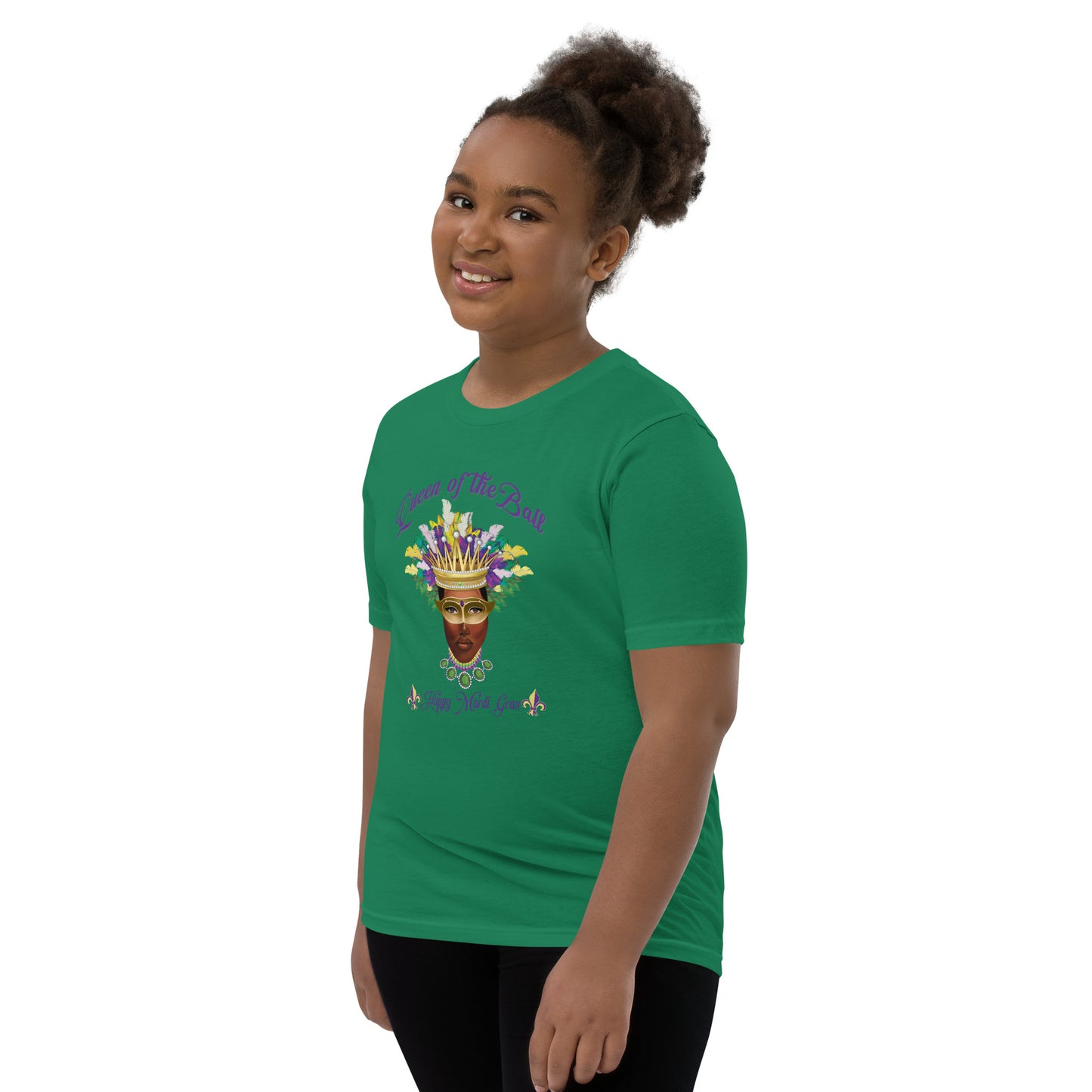 New Orleans Mardi Gras Queen of the Ball Youth Short Sleeve T-Shirt