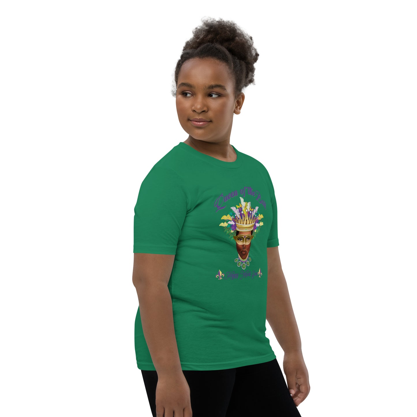 New Orleans Mardi Gras Queen of the Ball Youth Short Sleeve T-Shirt