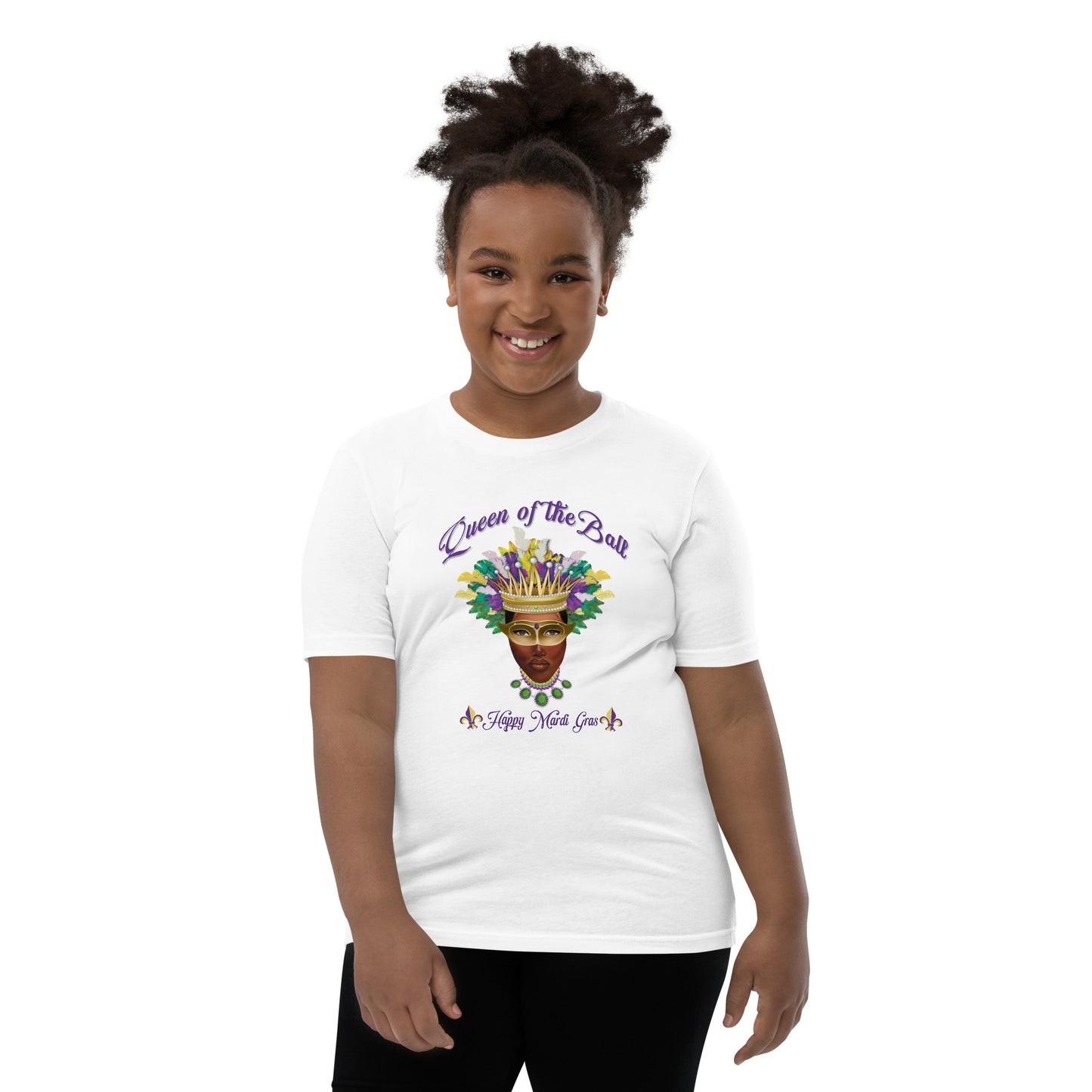 New Orleans Mardi Gras Queen of the Ball Youth Short Sleeve T-Shirt