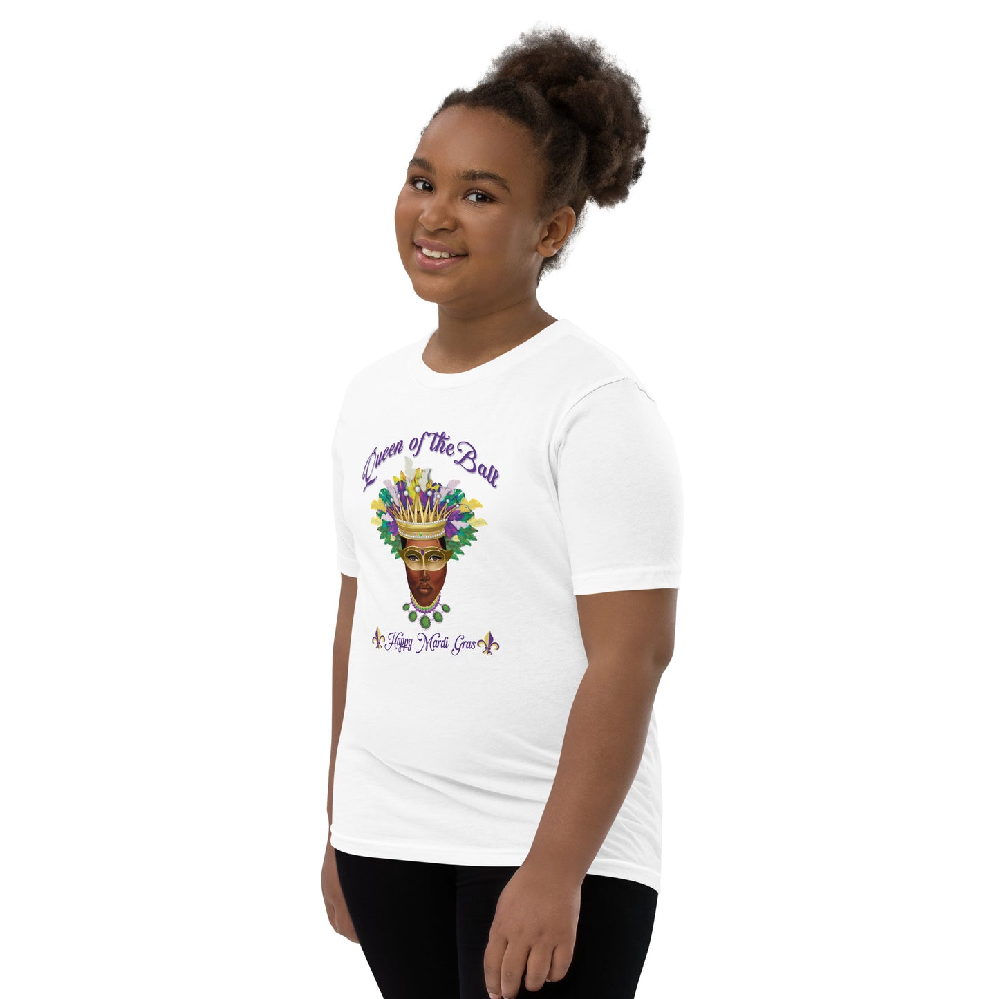 New Orleans Mardi Gras Queen of the Ball Youth Short Sleeve T-Shirt