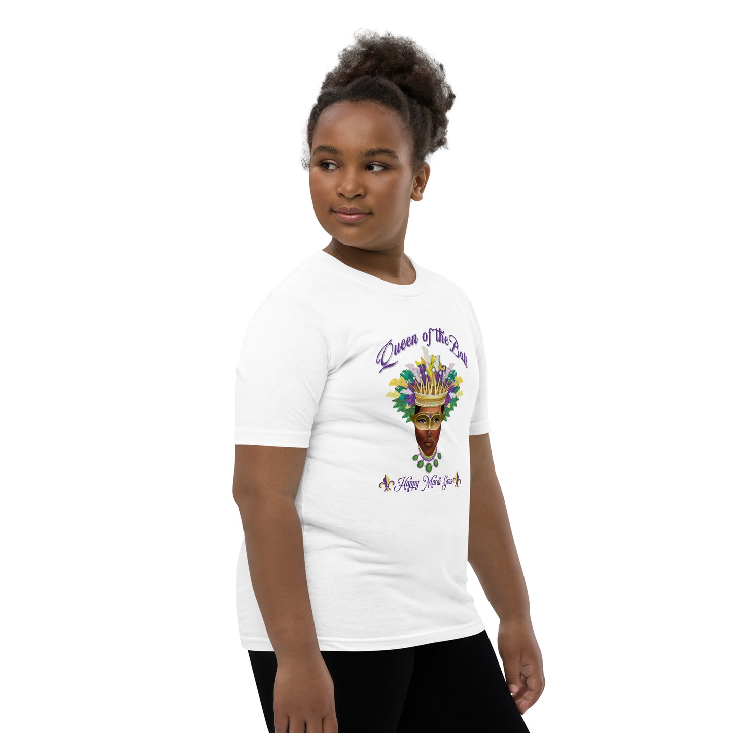 New Orleans Mardi Gras Queen of the Ball Youth Short Sleeve T-Shirt